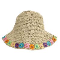 Paille Chapeau de paille de protection solaire Broder Floral plus de couleurs pour le choix pièce
