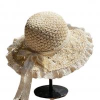 Straw & Lace Sun Protection Straw Hat sun protection & adjustable & breathable Solid PC