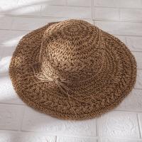 Straw Easy Matching Sun Protection Straw Hat sun protection & adjustable & breathable Solid PC