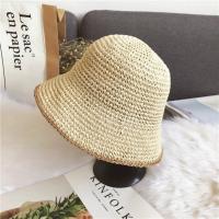 Straw Bucket Hat sun protection & adjustable & breathable Solid PC