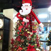 Chiffon Décoration suspendue d’arbre de Noël rouge et blanc pièce