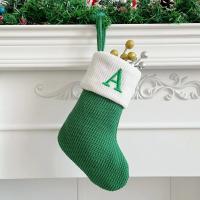 Polyester Christmas Decoration Stocking christmas design green PC