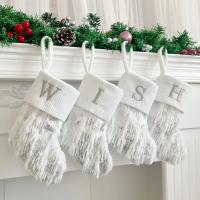 Tricoté Chaussettes de décoration de Noël modèle différent pour le choix Argent pièce