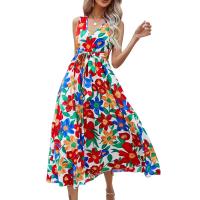 Polyester Plus Size One-piece Dress deep V printed floral PC