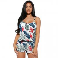 Polyester Women Casual Set & two piece & off shoulder & breathable printed Set