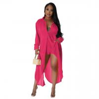 Polyester Two-Piece Dress Set see through look & two piece & breathable Solid Set