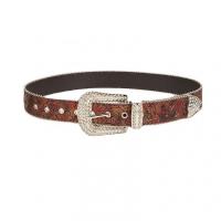 PU Leather & Zinc Alloy Easy Matching Fashion Belt with rhinestone flower shape red PC