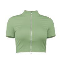 Spandex & Polyester Vrouwen korte mouw T-shirts effen geverfd Solide meer kleuren naar keuze stuk