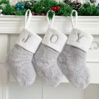 Knitted Christmas Decoration Stocking christmas design gray PC