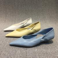 Microfiber PU Synthetic Leather Women Sandals pointed toe Solid Pair