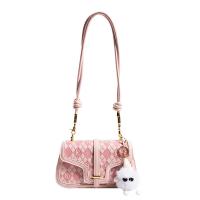PU Leather Easy Matching Shoulder Bag with hanging ornament Argyle PC