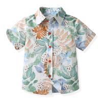 Polyester & Cotton Boy Shirt & loose printed leaf pattern PC