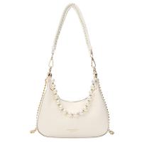 PU Leather Easy Matching Shoulder Bag attached with hanging strap Plastic Pearl PC