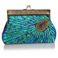 Sequin Easy Matching Clutch Bag with chain feather PC