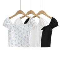 Katoen Vrouwen short sleeve blouses Lappendeken verschillende kleur en patroon naar keuze stuk