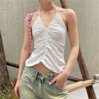 Cotton Slim Camisole backless patchwork Solid PC