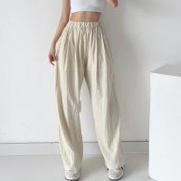 Cotton High Waist Women Casual Pants & loose patchwork Solid PC