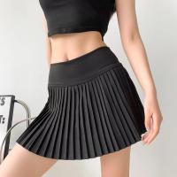 Cotton Pleated Skirt patchwork Solid PC
