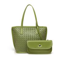 PU Leather Weave Bag Suit two piece Set