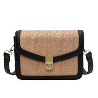 Straw & PU Leather Box Bag & Easy Matching Crossbody Bag PC
