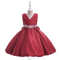 Cotton Soft Girl One-piece Dress & breathable Solid red PC
