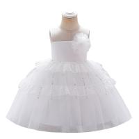 Gauze & Cotton lace & Soft Girl One-piece Dress Cute Solid white PC