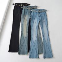 Spandex bell-bottom Women Jeans slimming patchwork PC