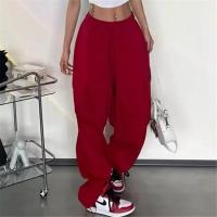 Cotton High Waist Women Long Trousers & loose patchwork Solid PC