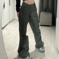 Polyester High Waist Women Casual Pants & loose patchwork Solid PC