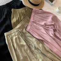 Fibra de Lyocel Pantalones para Mujer, labor de retazos, Sólido, más colores para elegir,  trozo