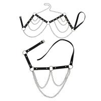 PU Leather & Zinc Alloy Body Chain for women & two piece Solid two different colored Set