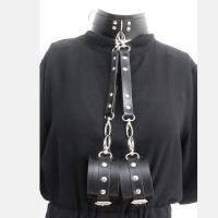 PU Leather & Zinc Alloy Body Chain for women Solid black PC