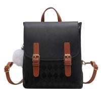 PU Leather Easy Matching Backpack with hanging ornament Argyle PC