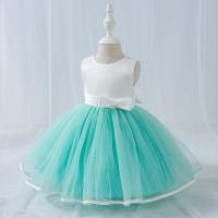 Gauze & Cotton Ball Gown Girl One-piece Dress Cute Solid PC