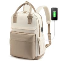 Nylon Backpack for Travel & large capacity & with USB interface Solid PC