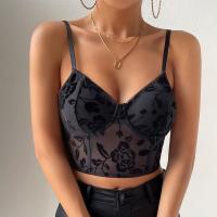 Polyester Camisole & skinny printed floral black PC