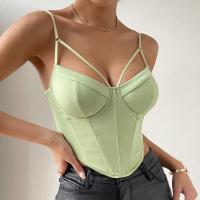 Polyester Camisole midriff-baring & skinny green PC