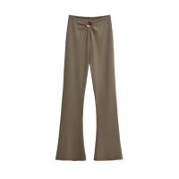 Polyester bell-bottom & High Waist Women Long Trousers patchwork PC