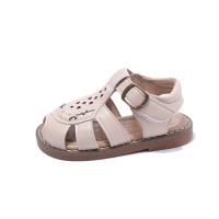 Microfiber PU Synthetic Leather & Rubber velcro Girl Sandals & breathable Solid Pair