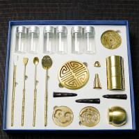 Brass Incense Tool Set with gift box & eighteen  piece handmade Set
