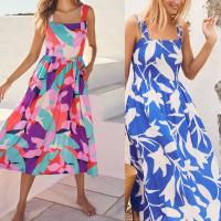 Polyester Slip Kleid, Gedruckt, unterschiedliche Farbe und Muster für die Wahl, mehr Farben zur Auswahl,  Stück