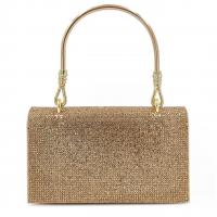 Metal & Polyester Easy Matching Clutch Bag with chain & with rhinestone gold PC