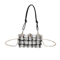 Acrylic Easy Matching Shoulder Bag attached with hanging strap & transparent plaid PC
