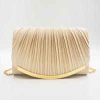 Polyester Pleat & Envelope & Easy Matching Clutch Bag with chain Apricot PC