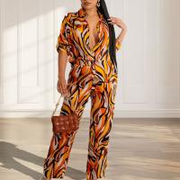 Polyester Plus Size Women Casual Set & two piece printed Set