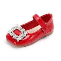 Patent Leather & Rubber velcro Girl Kids Shoes Solid Pair