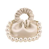 PU Leather Easy Matching Handbag Mini & attached with hanging strap Plastic Pearl PC