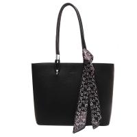 PU Leather with silk scarf & Easy Matching Shoulder Bag large capacity Lichee Grain PC