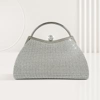 Polyester Easy Matching Clutch Bag with chain & with rhinestone silver PC