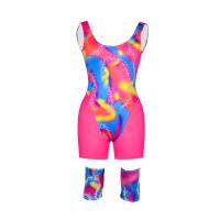 Polyester Women Casual Set three piece short & teddy printed pink Set